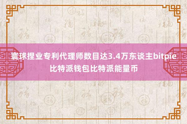 寰球捏业专利代理师数目达3.4万东谈主bitpie比特派钱包比特派能量币