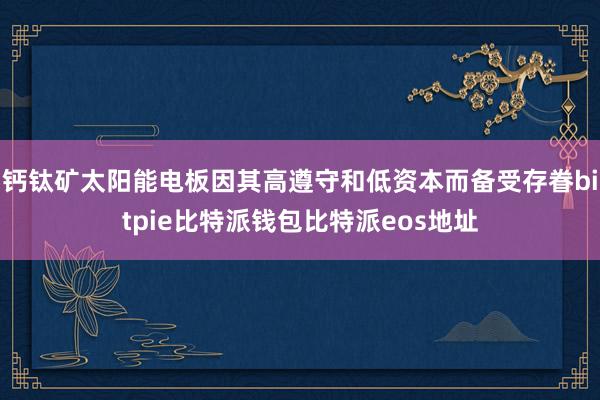 钙钛矿太阳能电板因其高遵守和低资本而备受存眷bitpie比特派钱包比特派eos地址