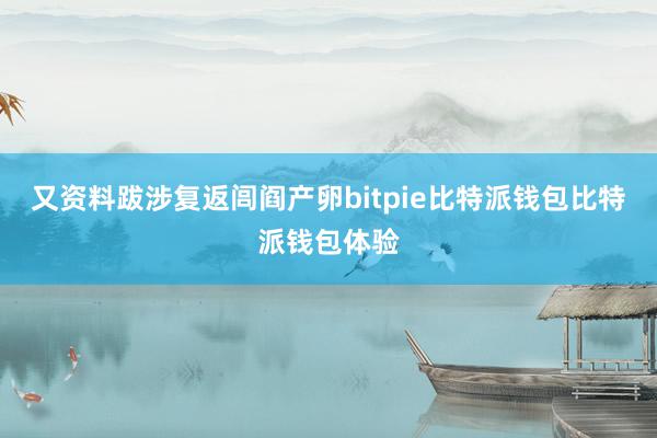 又资料跋涉复返闾阎产卵bitpie比特派钱包比特派钱包体验