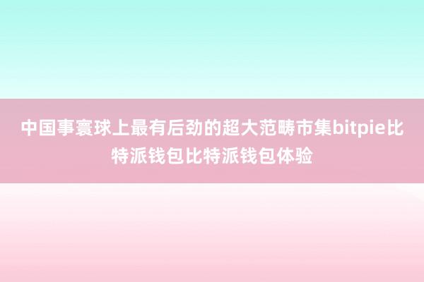 中国事寰球上最有后劲的超大范畴市集bitpie比特派钱包比特派钱包体验