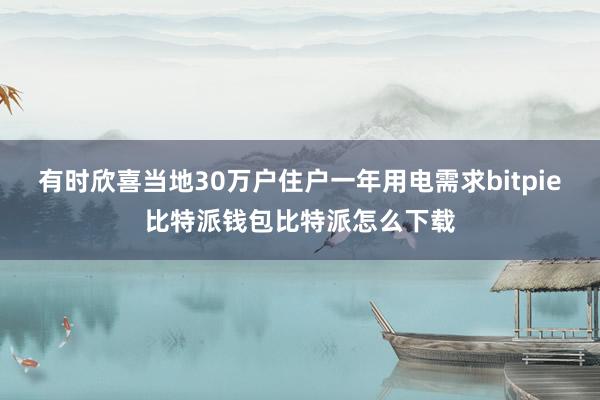 有时欣喜当地30万户住户一年用电需求bitpie比特派钱包比特派怎么下载