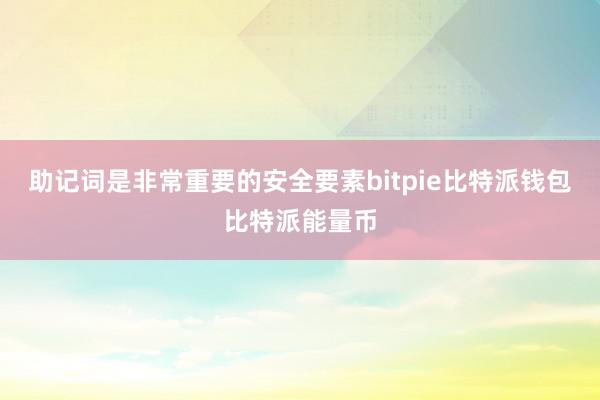 助记词是非常重要的安全要素bitpie比特派钱包比特派能量币