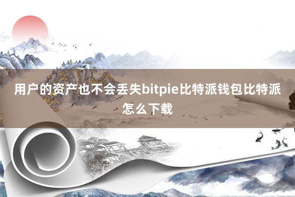 用户的资产也不会丢失bitpie比特派钱包比特派怎么下载