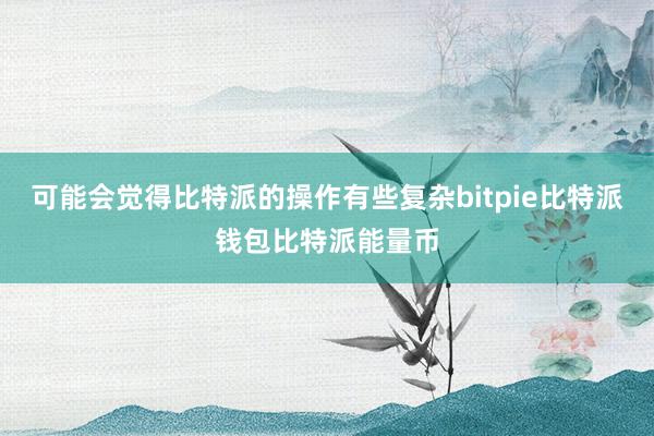 可能会觉得比特派的操作有些复杂bitpie比特派钱包比特派能量币