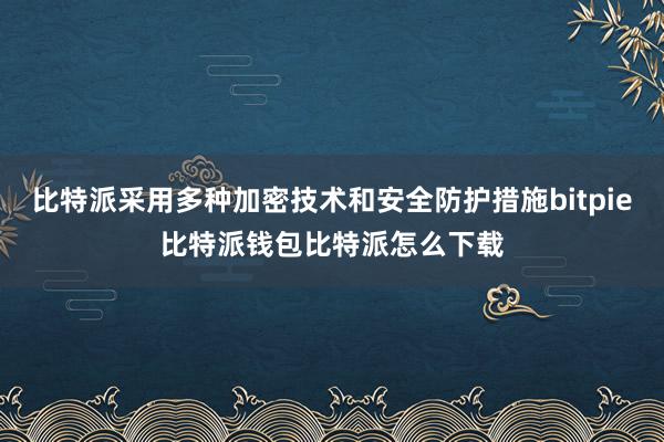 比特派采用多种加密技术和安全防护措施bitpie比特派钱包比特派怎么下载