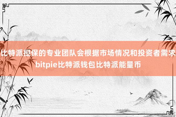 比特派担保的专业团队会根据市场情况和投资者需求bitpie比特派钱包比特派能量币