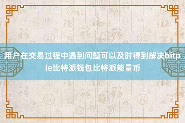 用户在交易过程中遇到问题可以及时得到解决bitpie比特派钱包比特派能量币