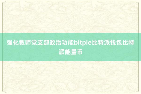 强化教师党支部政治功能bitpie比特派钱包比特派能量币