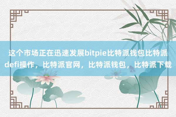 这个市场正在迅速发展bitpie比特派钱包比特派defi操作，比特派官网，比特派钱包，比特派下载