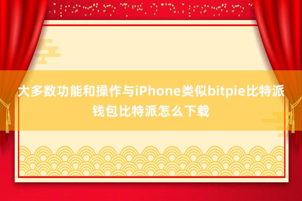 大多数功能和操作与iPhone类似bitpie比特派钱包比特派怎么下载