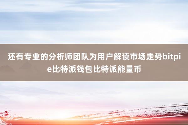 还有专业的分析师团队为用户解读市场走势bitpie比特派钱包比特派能量币