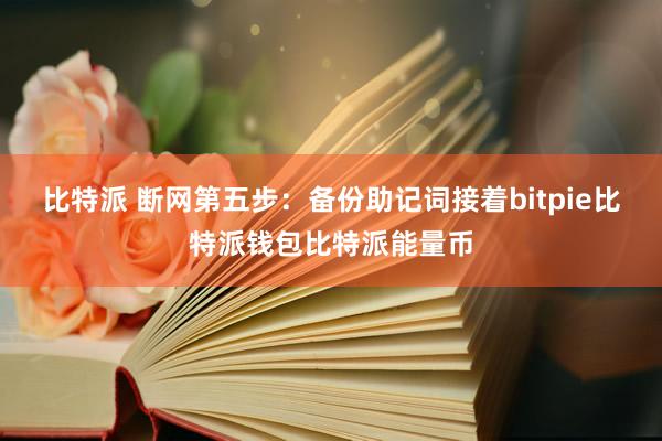 比特派 断网第五步：备份助记词接着bitpie比特派钱包比特派能量币