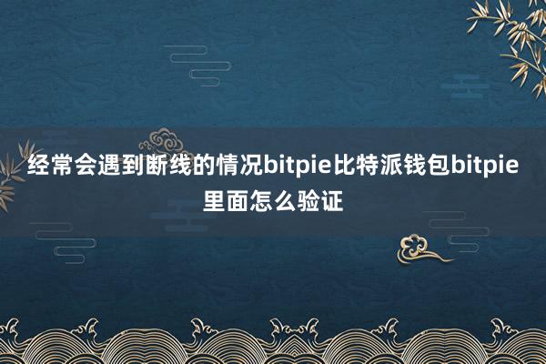 经常会遇到断线的情况bitpie比特派钱包bitpie里面怎么验证