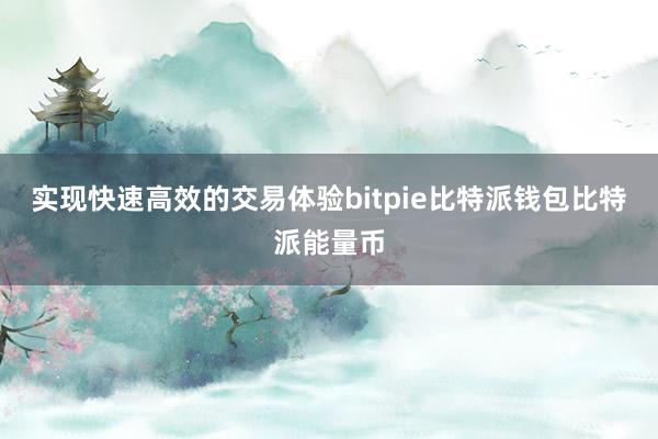 实现快速高效的交易体验bitpie比特派钱包比特派能量币