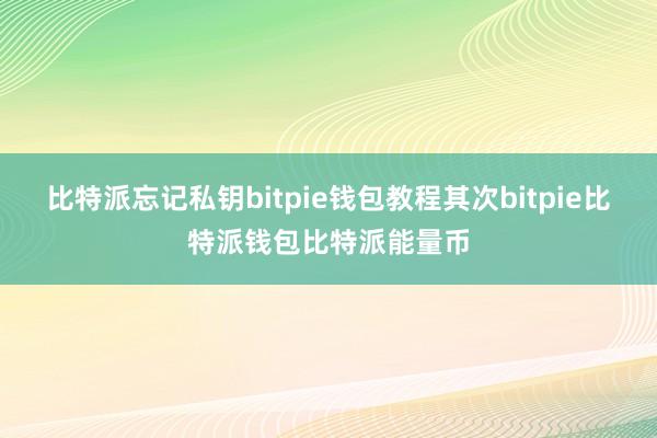 比特派忘记私钥bitpie钱包教程其次bitpie比特派钱包比特派能量币