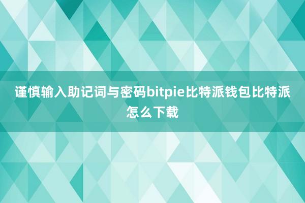 谨慎输入助记词与密码bitpie比特派钱包比特派怎么下载