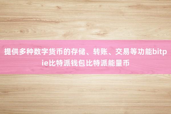 提供多种数字货币的存储、转账、交易等功能bitpie比特派钱包比特派能量币