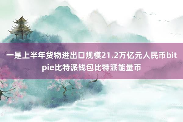 一是上半年货物进出口规模21.2万亿元人民币bitpie比特派钱包比特派能量币