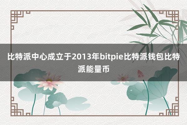 比特派中心成立于2013年bitpie比特派钱包比特派能量币