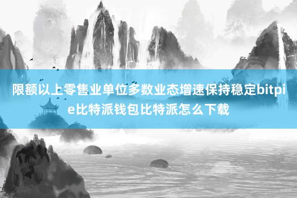 限额以上零售业单位多数业态增速保持稳定bitpie比特派钱包比特派怎么下载