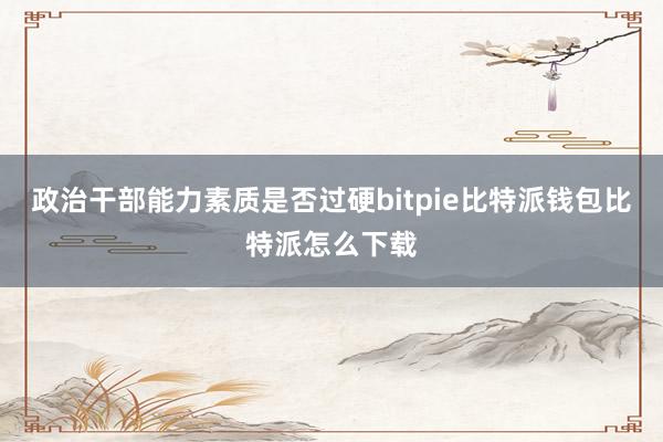 政治干部能力素质是否过硬bitpie比特派钱包比特派怎么下载