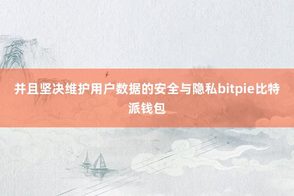 并且坚决维护用户数据的安全与隐私bitpie比特派钱包