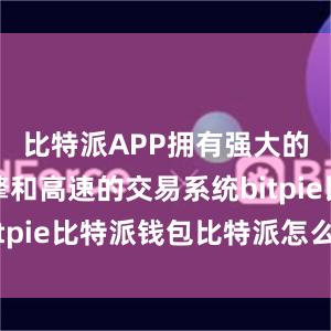 比特派APP拥有强大的交易引擎和高速的交易系统bitpie比特派钱包比特派怎么下载