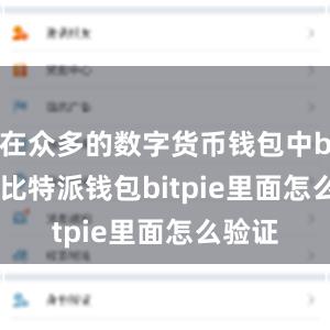 在众多的数字货币钱包中bitpie比特派钱包bitpie里面怎么验证