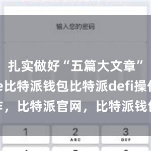 扎实做好“五篇大文章”bitpie比特派钱包比特派defi操作，比特派官网，比特派钱包，比特派下载