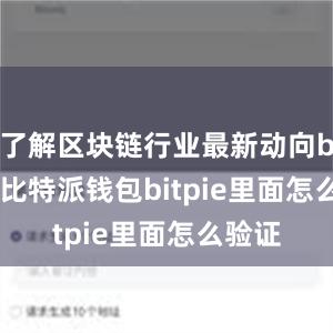 了解区块链行业最新动向bitpie比特派钱包bitpie里面怎么验证