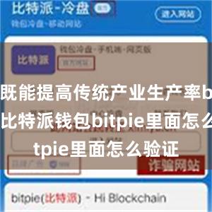 既能提高传统产业生产率bitpie比特派钱包bitpie里面怎么验证