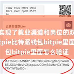 实现了就业渠道和岗位的双拓展bitpie比特派钱包bitpie里面怎么验证