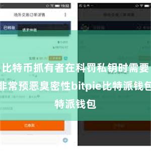 比特币抓有者在科罚私钥时需要非常预恶臭密性bitpie比特派钱包