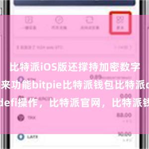 比特派iOS版还撑持加密数字钞票的往来功能bitpie比特派钱包比特派defi操作，比特派官网，比特派钱包，比特派下载