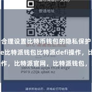 合理设置比特币钱包的隐私保护选项bitpie比特派钱包比特派defi操作，比特派官网，比特派钱包，比特派下载